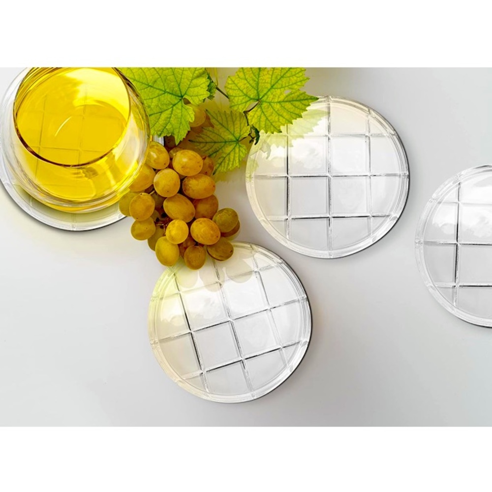 stylish & Functional Crystal Coaster Modern,| Absorbent Glass Coasters Set of 4